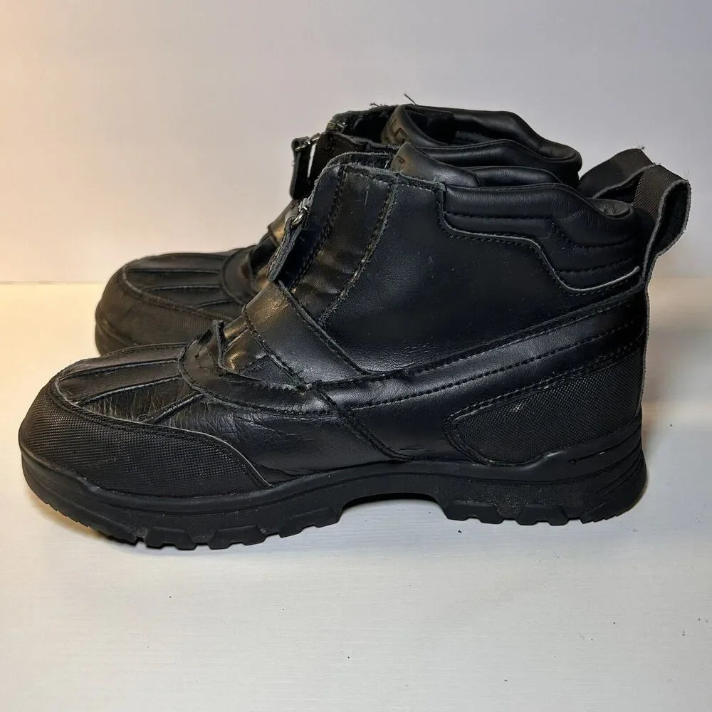 Polo Ralph Lauren Duck Boots Country Mid Zip II Black Boys 4.5 990757